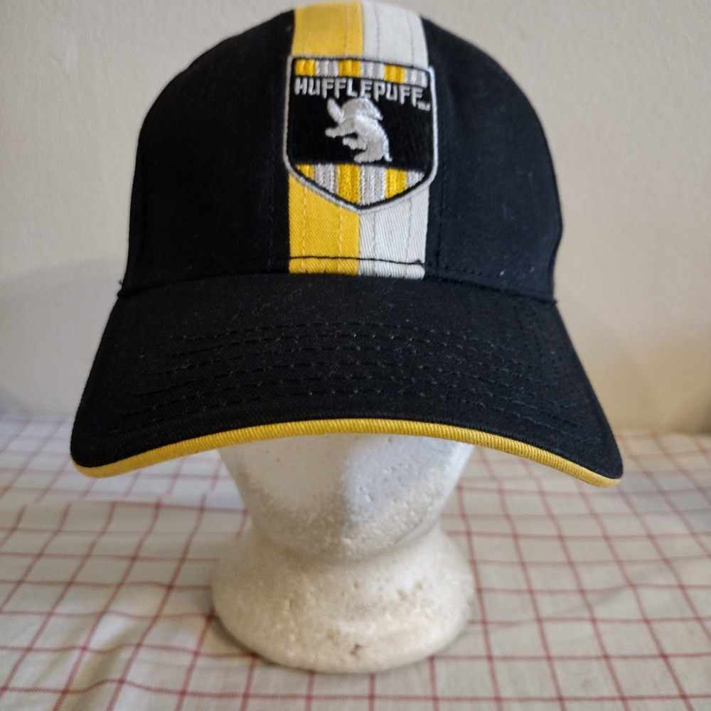 Harry Potter Hufflepuff Cap Hat Mens Black Yellow Adjustable Embroidered
